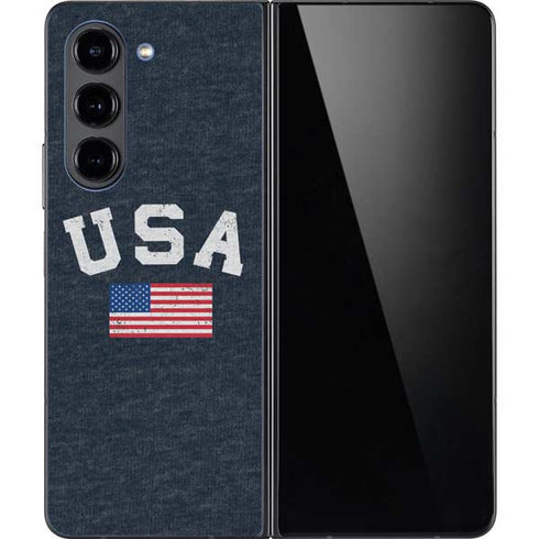 USA with American Flag Galaxy Z Fold5 5G Skin