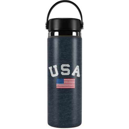 USA with American Flag Hydro Flask 20oz Wide Mouth Skin