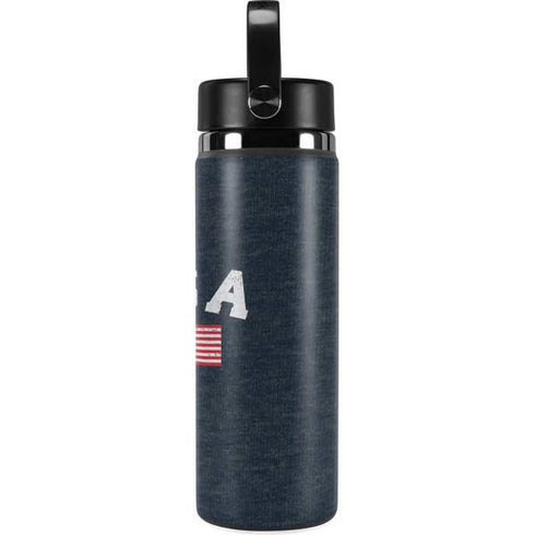 USA with American Flag Hydro Flask 20oz Wide Mouth Skin