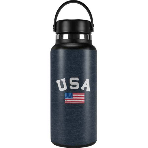 USA with American Flag Hydro Flask 32oz Wide Mouth Skin