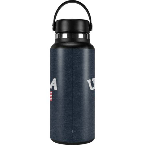 USA with American Flag Hydro Flask 32oz Wide Mouth Skin