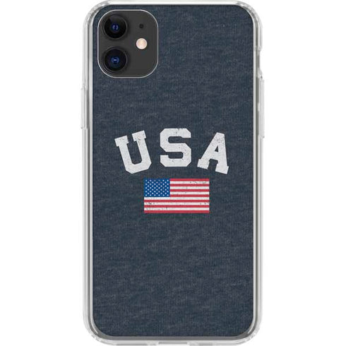 USA with American Flag iPhone 11 Clear Case
