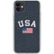 USA with American Flag iPhone 11 Clear Case