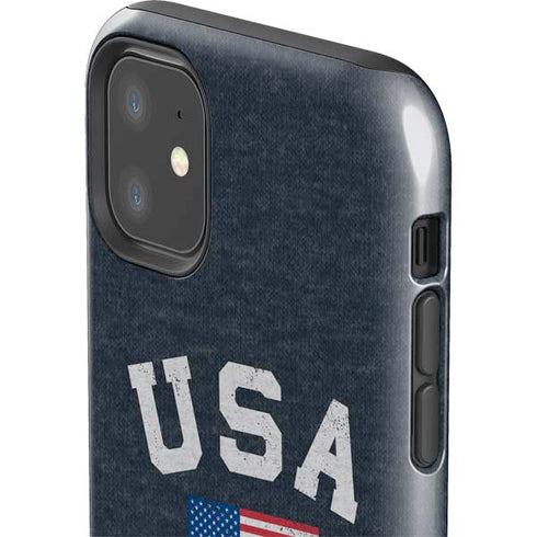 USA with American Flag iPhone 11 Impact Case