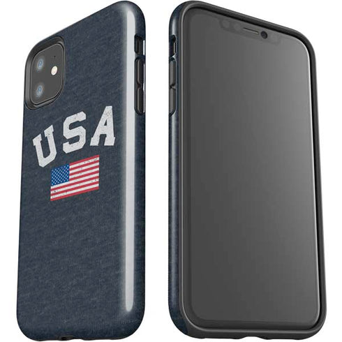USA with American Flag iPhone 11 Impact Case