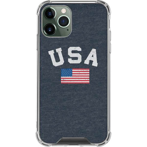 USA with American Flag iPhone 11 Pro Max Clear Case