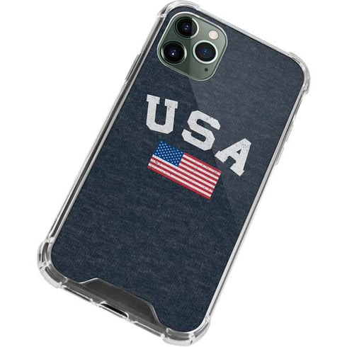 USA with American Flag iPhone 11 Pro Max Clear Case