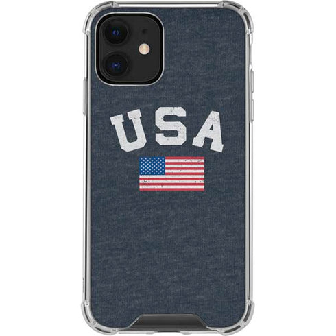 USA with American Flag iPhone 12 Clear Case