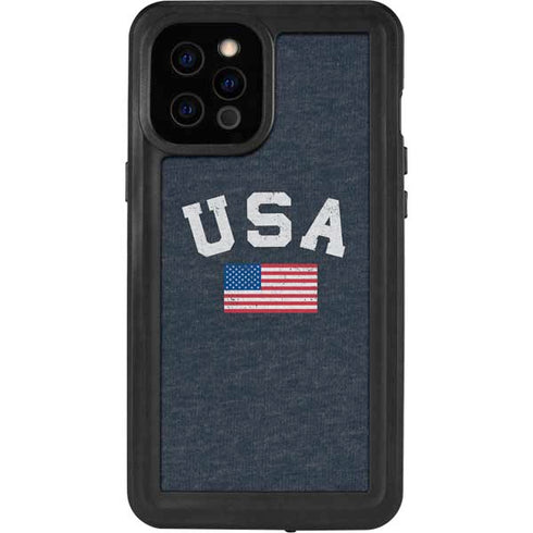 USA with American Flag iPhone 12 Pro Max Waterproof Case