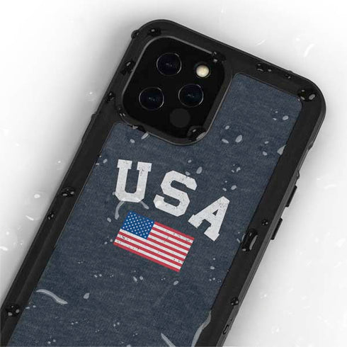 USA with American Flag iPhone 12 Pro Max Waterproof Case