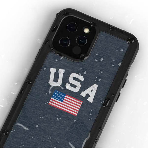 USA with American Flag iPhone 12 Pro Waterproof Case