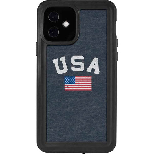 USA with American Flag iPhone 12 Waterproof Case