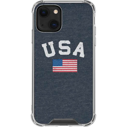 USA with American Flag iPhone 14 Clear Case