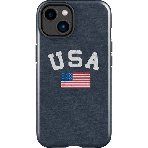 USA with American Flag iPhone 14 Plus Impact Case
