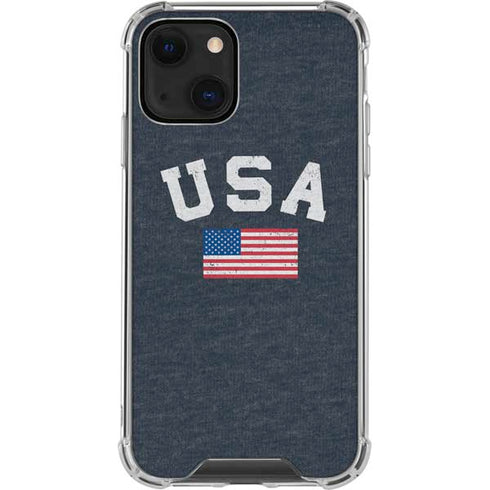 USA with American Flag iPhone 15 Plus Clear Case