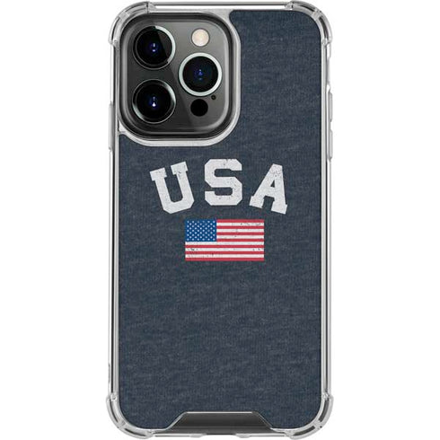 USA with American Flag iPhone 15 Pro Clear Case