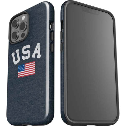 USA with American Flag iPhone 15 Pro Max Impact Case