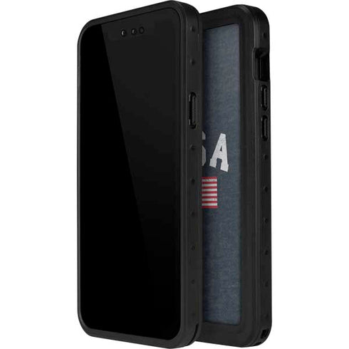 USA with American Flag iPhone 15 Plus Waterproof Case