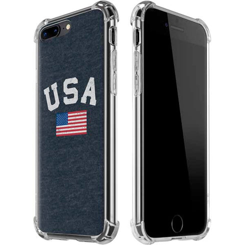 USA with American Flag iPhone 7/8 Plus Clear Case