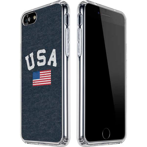 USA with American Flag iPhone SE (2nd & 3rd Gen) Clear Case