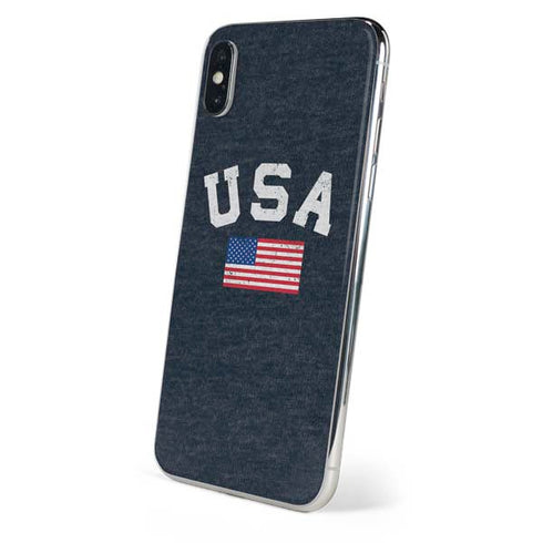 USA with American Flag iPhone X Skin