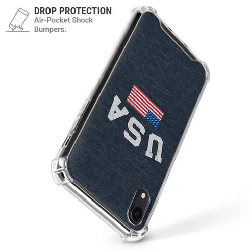 USA with American Flag iPhone XR Clear Case