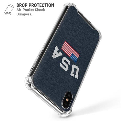 USA with American Flag iPhone XS Max Clear Case