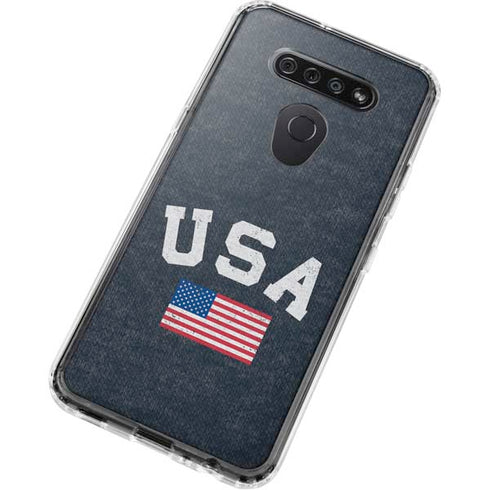 USA with American Flag LG K51/Q51 Clear Case