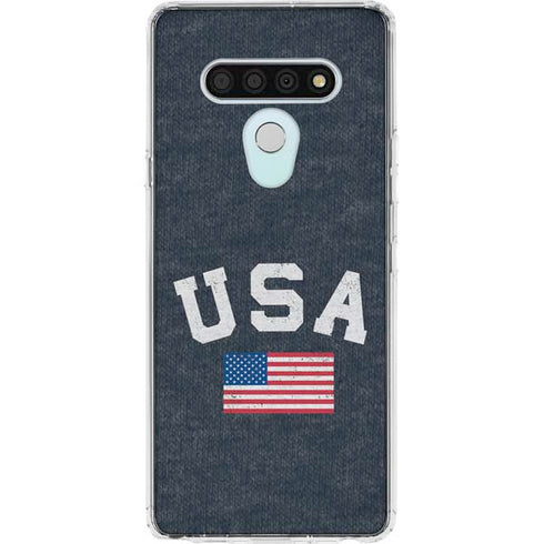 USA with American Flag LG Stylo 6 Clear Case