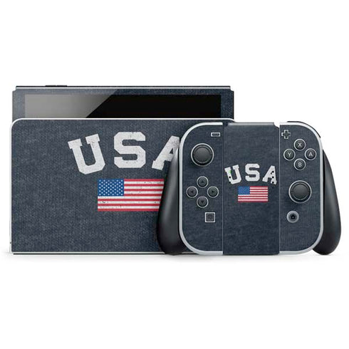 USA with American Flag Nintendo Switch OLED (2021) Skin