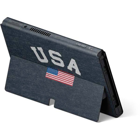 USA with American Flag Nintendo Switch OLED (2021) Skin