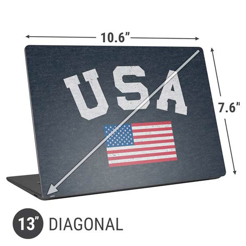 USA with American Flag Universal Laptop 13in (10.6 x 7.6in) Skin