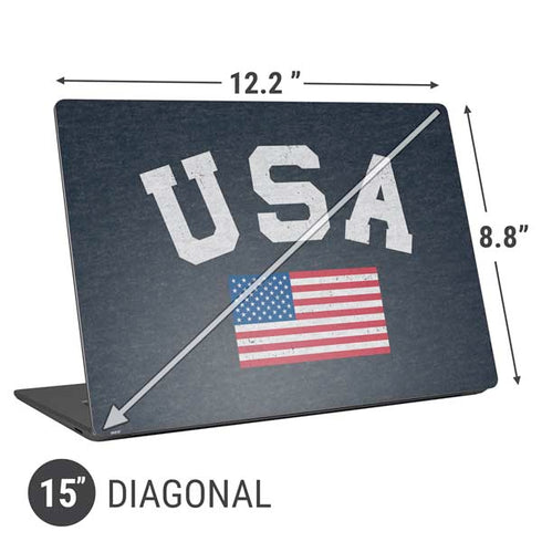 USA with American Flag Universal Laptop 15in (12.2 x 8.8in) Skin