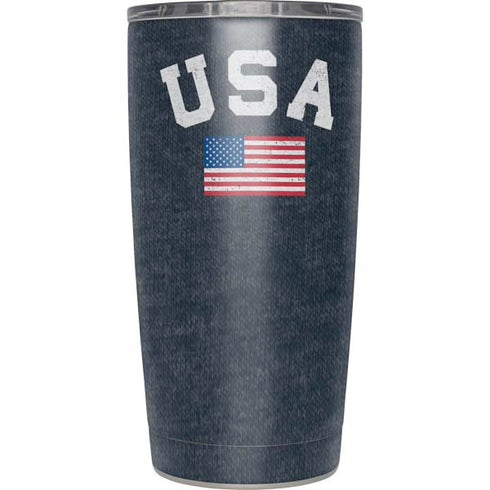 USA with American Flag Yeti 20oz Tumbler Skin