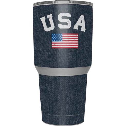 USA with American Flag Yeti 30oz Rambler Tumbler Skin