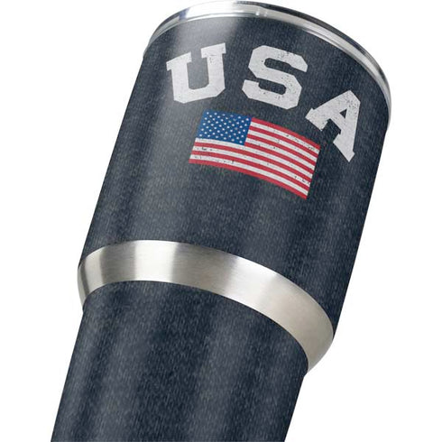USA with American Flag Yeti 30oz Rambler Tumbler Skin