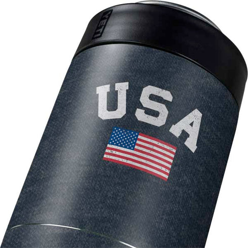 USA with American Flag Yeti Colster Can Insulator Skin