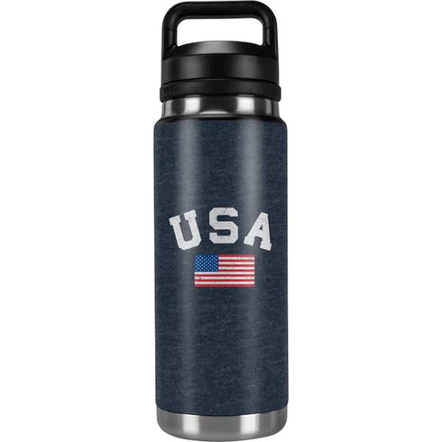 USA with American Flag YETI Rambler 26oz Bottle Skin