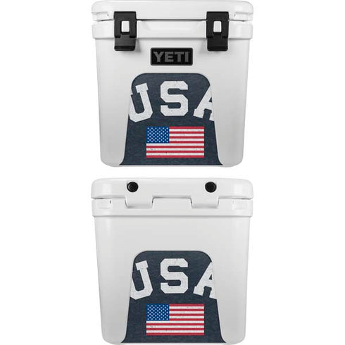 USA with American Flag YETI Roadie 24 Hard Cooler Skin
