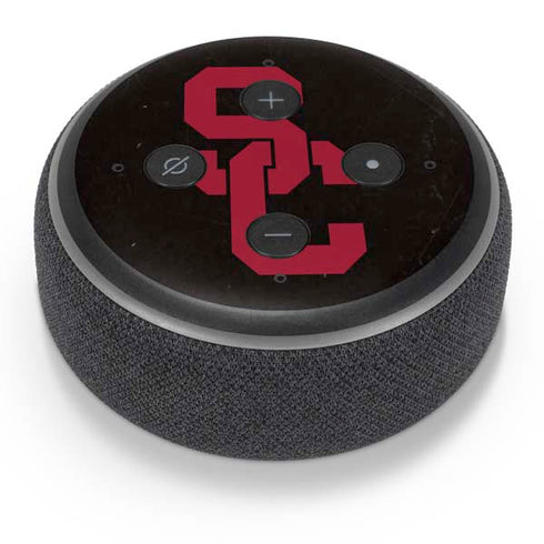 University of Southern California USC Black Distressed Amazon Echo Dot Skin