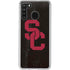 University of Southern California USC Black Distressed Galaxy A21 Clear Case