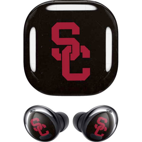 University of Southern California USC Black Distressed Galaxy Buds Pro Skin
