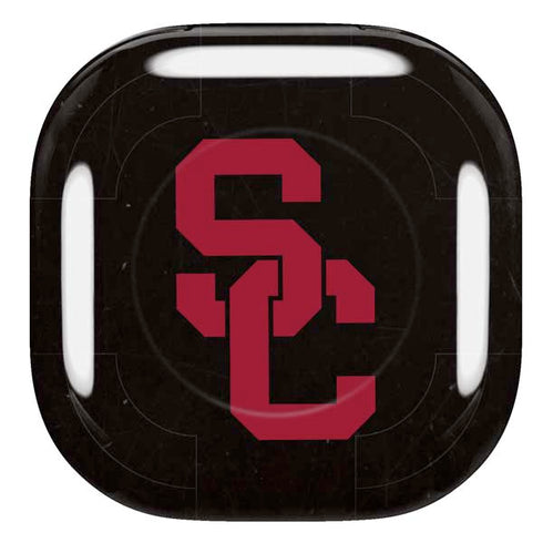 University of Southern California USC Black Distressed Galaxy Buds Pro Skin
