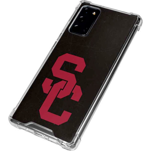 University of Southern California USC Black Distressed Galaxy Note20 5G Clear Case