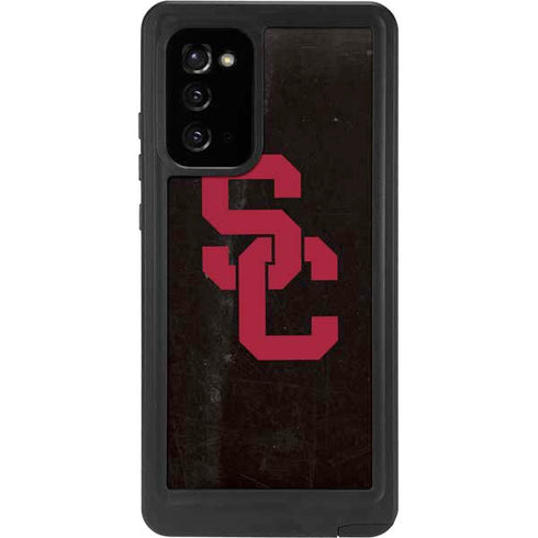 University of Southern California USC Black Distressed Galaxy Note20 5G Waterproof Case