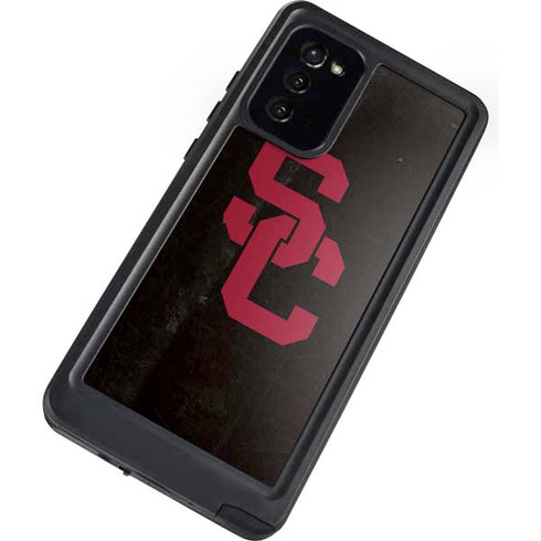 University of Southern California USC Black Distressed Galaxy Note20 5G Waterproof Case