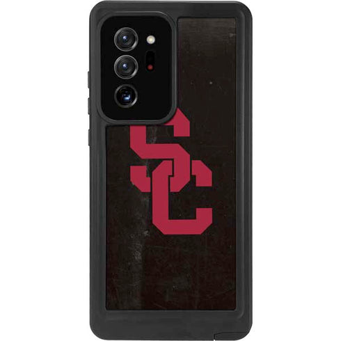 University of Southern California USC Black Distressed Galaxy Note20 Ultra 5G Waterproof Case