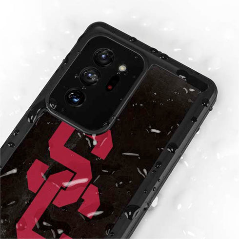 University of Southern California USC Black Distressed Galaxy Note20 Ultra 5G Waterproof Case