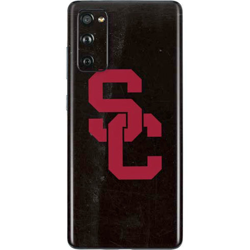 University of Southern California USC Black Distressed Galaxy S20 Fan Edition Skin