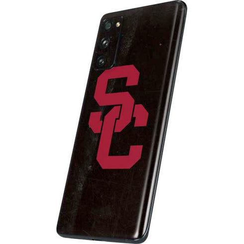 University of Southern California USC Black Distressed Galaxy S20 Fan Edition Skin